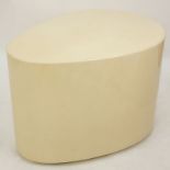 Karl Springer Style Retro Ovoid Resin Lacquer Side Table. Unsigned. Light surface scuffs. Measures