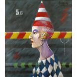 Jose Mario Ansalone, Argentine (1943 - ) Acrylic on canvas "Clown". Signed and dated '99 upper