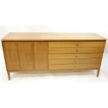 Paul McCobb for Calvin Group Mid Century Credenza. Multiple Drawers and Doors. Signed. Losses,