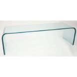 Contemporary Modern Sica Molded Glass Waterfall Bench. "Sica Made in Italy" label lower. Good