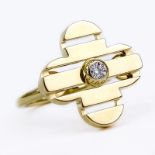 Louis Vuitton Petite Fleur Diamond and 18 Karat Yellow Gold Ring. Diamond F color, VVS1 clarity.