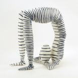 Jack Charney, American (20th C.) Ceramic Arched Acrobat Sculpture. Signed and dated 1990. Normal