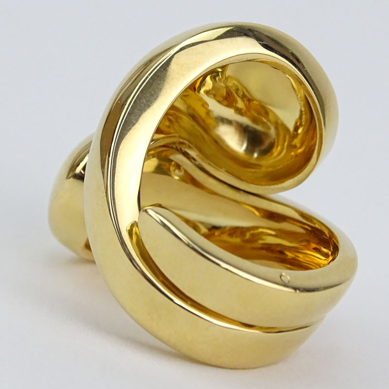 Cartier Carmelo Ying Yang 18 Karat Yellow Gold Curved Band Ring. Signed, numbered, stamped 750. Very - Image 2 of 3