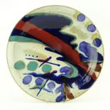 Ken Pick, American (20th C.) Glazed Pottery Charger. Signed. Good condition. Measures 4" H x 21-1/2"