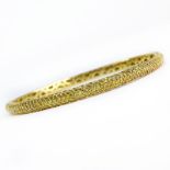 Approx. 6.0 Carat Pave Set Fancy Yellow Diamond and 18 Karat Yellow Gold Bangle Bracelet. Diamonds