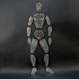 Peter Mangan, American (20th C.) Glass and Metal Male Figural Sculpture Signed 1991. Some rubbing to