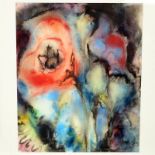 Christian Rohlfs, American/German (1849 - 1938) Watercolor "Flowers". Initialed and dated '25