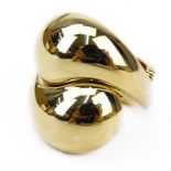 Cartier Carmelo Ying Yang 18 Karat Yellow Gold Curved Band Ring. Signed, numbered, stamped 750. Very