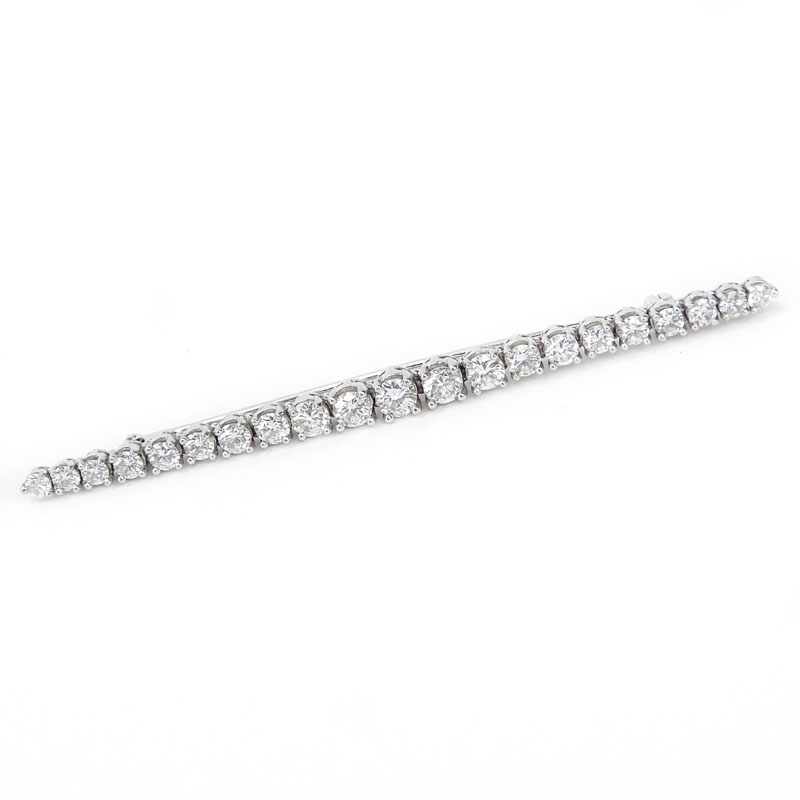 Vintage Tiffany & Co Approx. 2.40 Carat Round Brilliant Cut Diamond and Platinum Bar Brooch. Signed,