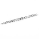 Vintage Tiffany & Co Approx. 2.40 Carat Round Brilliant Cut Diamond and Platinum Bar Brooch. Signed,