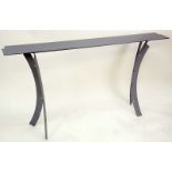 Contemporary Modern Metal Console Table. Unsigned. Some scuffs to top. Measures 30-1/2" H x 56" W