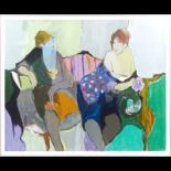 Itzchak Tarkay, Israeli (1935-2012) Color Lithograph "Two Women Seated" Signed and Numbered 81/300