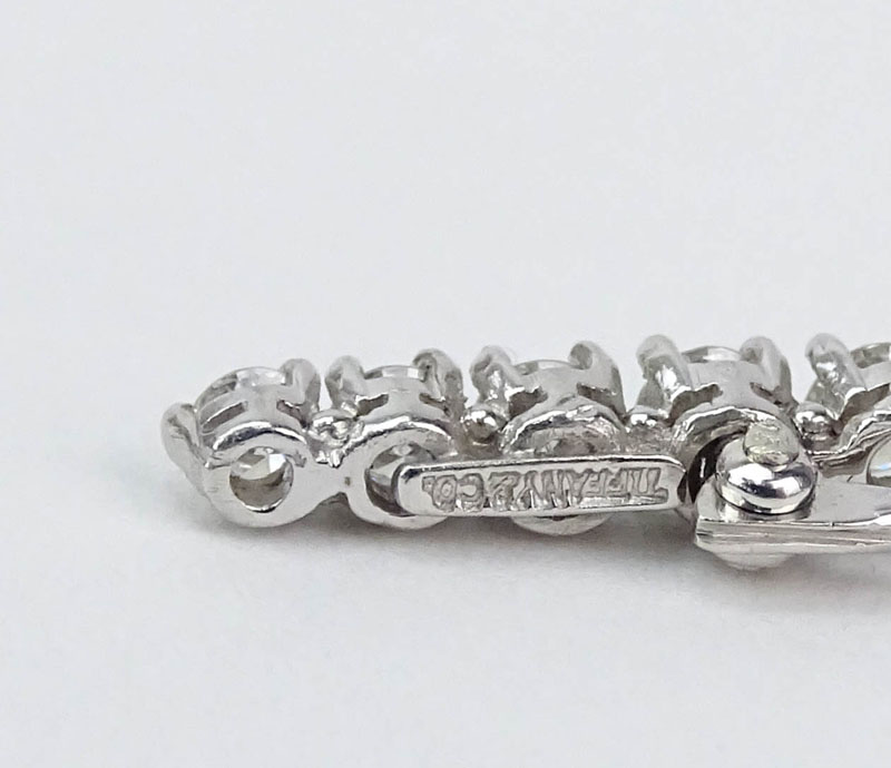 Vintage Tiffany & Co Approx. 2.40 Carat Round Brilliant Cut Diamond and Platinum Bar Brooch. Signed, - Image 3 of 4