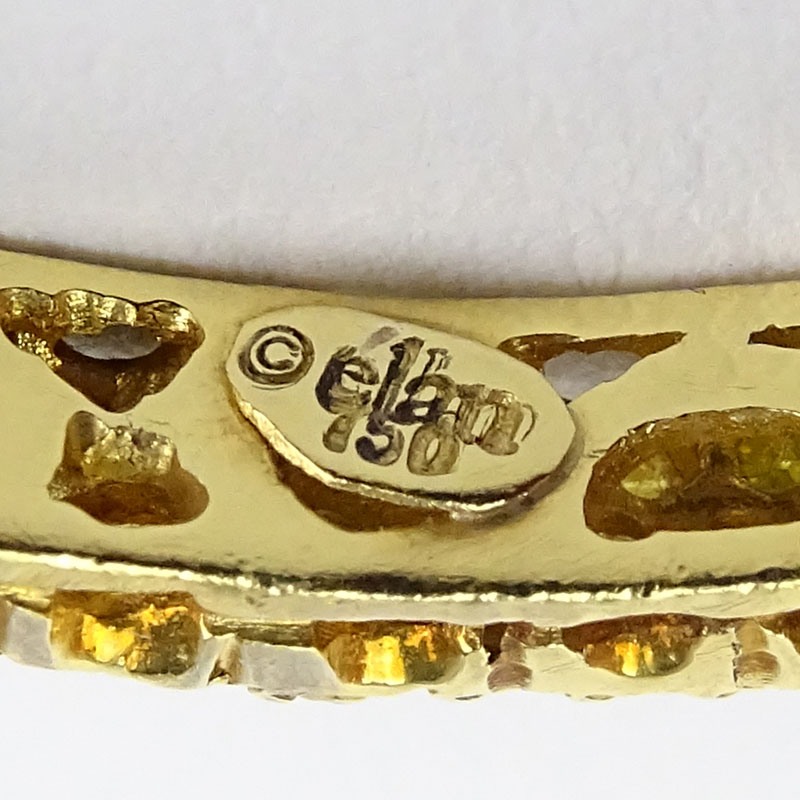 Approx. 6.0 Carat Pave Set Fancy Yellow Diamond and 18 Karat Yellow Gold Bangle Bracelet. Diamonds - Image 2 of 2