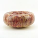 Hap Sakwa, American (B. 1950) Large turned wood bowl. "Torus". Polychrome stained and laminated.