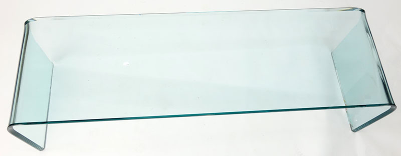 Contemporary Modern Sica Molded Glass Waterfall Bench. "Sica Made in Italy" label lower. Good - Image 2 of 4