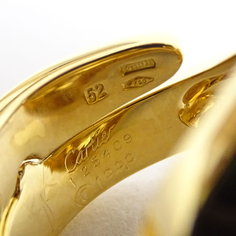 Cartier Carmelo Ying Yang 18 Karat Yellow Gold Curved Band Ring. Signed, numbered, stamped 750. Very - Image 3 of 3