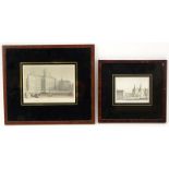 Two (2) Antique Engravings. Comprise: W.H. Bartlett "Palace and Old Church, Amsterdam" and Hendrik