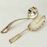 Two (2) Pieces Gorham Sterling Silver Serving Pieces. Includes Large ladle, 12-1/2" L and fish