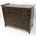 Mid Century Chinese Silverware Chest of Drawers with Brass Mounts. Includes: Three drawers and two