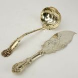 Two (2) Pieces Sterling Silver Serving Pieces. Includes Ladle, 9-1/2" H and fish server, 10-1/4"