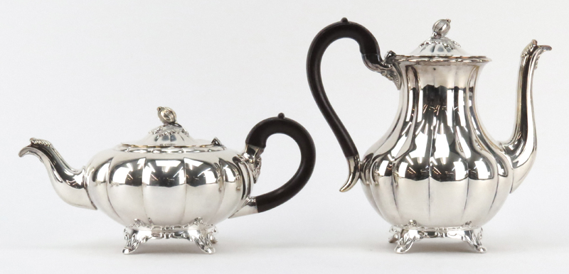 Six (6) Piece Antique English Repousse Silver Plate Tea/Coffee Service. Includes: tea pot, coffee - Image 2 of 7