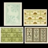 Lot of Four (4) Victorian Pattern Stone Lithographs By G A & M A Audsley. Marked Litho. Blackie &