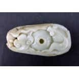 19/20th Century Chinese Carved Jade Pendant. Natural wear. Measures 4" H x 2" W. Shipping $30.00 (