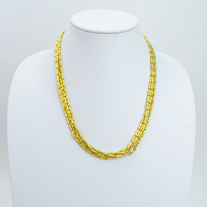 Vintage 24 Karat Fine Yellow Gold Link Necklace. Stamped 9999. Good condition. Measures 84" long, - Image 2 of 5