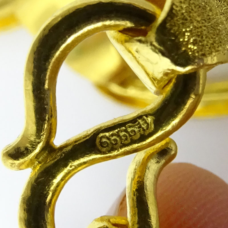 Vintage 24 Karat Fine Yellow Gold Link Bracelet. Stamped 9999, good condition. Measures 7-1/2" Long. - Image 4 of 4