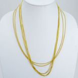 Vintage 24 Karat Fine Yellow Gold Double Strand Necklace along with Two (2) 21 Karat Yellow Gold