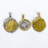 Vintage Platinum American Eagle $10 Coin along with two (2) 1876 Gold Lucky Angel 20 Franc Coins all