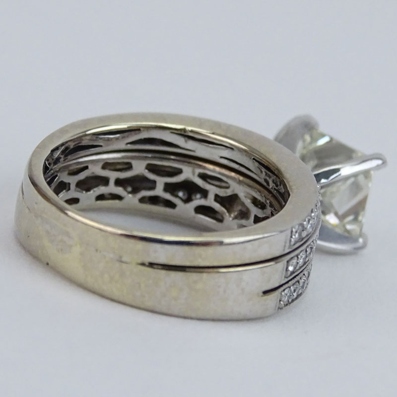 2.01 Carat Princess Cut Diamond and 14 Karat White Gold Engagement Ring with .60 Carat Diamonds - Image 2 of 2