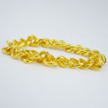 Heavy 22 Karat Yellow Gold Chain Link Bracelet. Stamped 900. Good condition. Measures 8-1/2" L, 3/8"