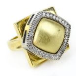 Vintage 14 Karat Yellow Gold and Round Brilliant Cut Diamond Ring. Unsigned, tested. Normal scuffs