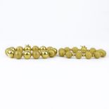Two (2) Vintage Italian 18 Karat Yellow Gold Bead Bracelets. Stamped 18K. Good vintage condition.