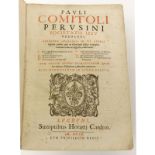 17th Century Book - "Perusini" - Paolo Comitoli. IN-8. Published 1609 - Horace Cardon. Fair