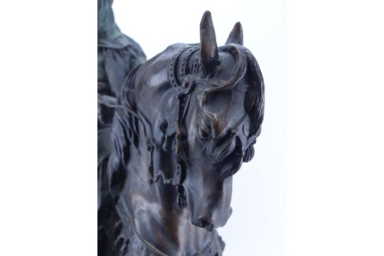 After: Antoine-Louis Barye, French  (1795 - 1875) “Cavalier Arabe” Orientalist Bronze Sculpture on - Image 3 of 6