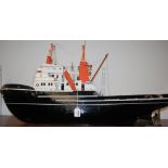 A large scratch built model of a fishing trawler,