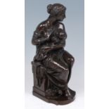 François Protheau (French 1823-1865) - A bronze figure of a seated mother and child,