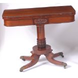 A Regency mahogany pedestal card table,
