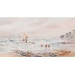 Leopold Rivers (1850-1905) - Bringing home the catch, watercolour, signed lower left, 18 x 34.