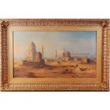 Circle of Frederick Goodall RA (1822-1904) - A View of Cairo with figures in the foreground,