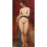 Attributed to William Etty (1787-1849) - Female Nude, oil on canvas-board, 65 x 30.