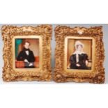 Mid-19th century English school - Pair of half length portraits of a lady and a gentleman,