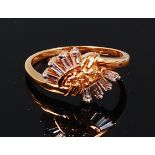 A 9ct gold diamond dress ring,