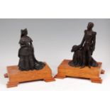 A pair of third quarter 19th century French bronze figures of Napoleon III and the Empress Eugenie,