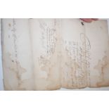 Six assorted 17th century manuscript documents,