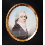 19th century English school - Head and shoulders portrait of a gentleman,