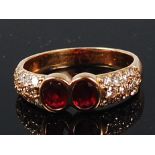 An 18ct gold, ruby and diamond ring, by Gubelin of Switzerland,